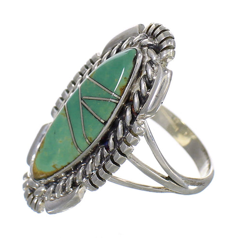 Turquoise And Genuine Sterling Silver Southwest Ring Size 6-3/4 YX86459